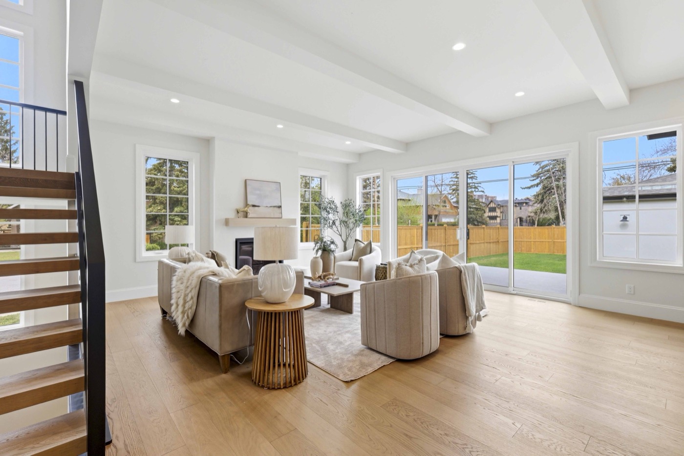 Interior photography — bright open-plan living room