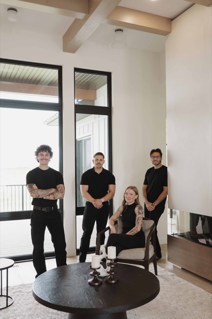 The team at work in a home